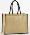 W470 Westford Mill Natural Starched Jute Classic Shopper Natural / Black colour image